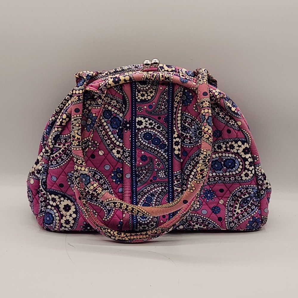 .Vera Bradley Quilted Paisley Clasp-Top Handbag